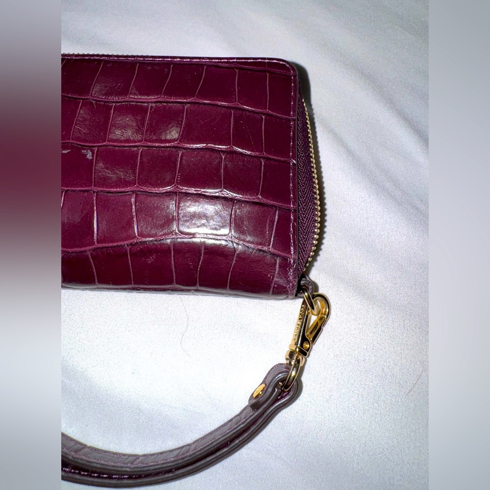 Michael Kors Purple Croc-Embossed Wristlet - Picture 6 of 10